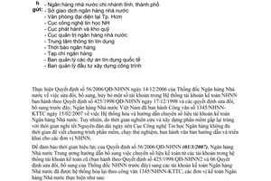 Công văn 1445/NHNN-KTTC  Hướng dẫn bổ sung chuyển tài khoản kế toán Ngân hàng Nhà nước