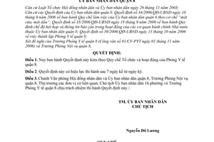 Quyết định 03/2007/QĐ-UBND Quy chế Tổ chức hoạt động Phòng Y tế quận 8