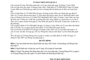 Quyết định 02/2007/QĐ-UBND Quy chế tổ chức hoạt động Phòng Giáo dục quận 3
