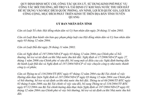 Quyết định 06/2007/QĐ-UBND mức chi công tác quản lý bồi thường tái định cư Tuyên Quang