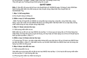 Quyết định 018/DKVN  sửa đổi Quyết định 163/ĐKVN hướng dẫn kiểm tra chất lựơng