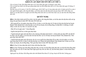 Nghị quyết 12/2007/NQ-HĐND chính sách hỗ trợ nhà ở cho hộ nghèo, đời sống khó