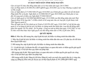 Quyết định 269/2007/QĐ-UBND lệ phí hộ tịch hộ khẩu chứng minh thư nhân