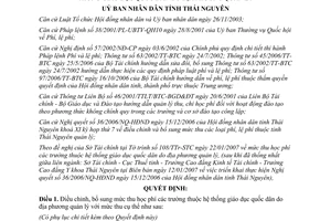 Quyết định 271/2007/QĐ-UBND điều chỉnh học phí giáo dục quốc dân Thái Nguyên