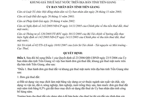 Quyết định 02/2007/QĐ-UBND bổ sung Quyết định 23/2006/QĐ-UBND đơn giá thuê đất