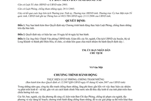 Quyết định 12/2007/QĐ-UBND thực hiện Luật Phòng chống tham nhũng Đồng Nai