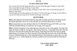 Quyết định 18/2007/QĐ-UBND  chính sách hỗ trợ di dời