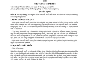 Quyết định 161/QĐ-TTg Phê duyệt Quy hoạch phát triển sản xuất muối đến năm 2010 và 2020