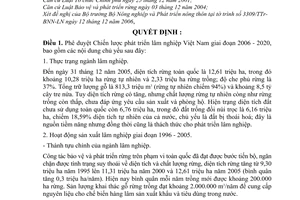 Quyết định 18/2007/QĐ-TTg phê duyệt Chiến lược phát triển lâm nghiệp Việt Nam giai đoạn 2006 - 2020