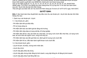 Quyết định 09/2007/QĐ-UBND danh mục phí lệ phí tỉnh Kiên Giang