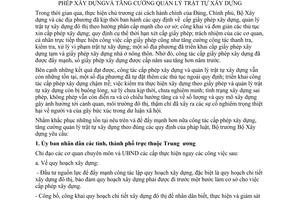 Chỉ thị 02/2007/CT-BXD đẩy mạnh công tác cấp giấy phép xây dựng tăng cường quản lý trật tự xây dựng
