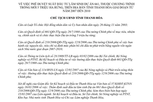 Quyết định 475/QĐ-UBND suất đầu tư lâm sinh Dự án 661 trồng mới 5 triệu ha rừng Thanh Hóa 2007-2010