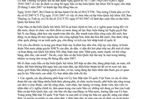 Chỉ thị 02/2007/CT-UBND tổ chức bầu cử đại biểu Quốc hội khóa XII Bình Thuận