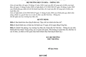 Quyết định 03/2007/QĐ-BVHTT Quy chế cải chính báo chí