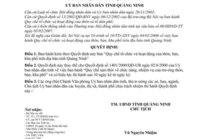 Quyết định 515/2007/QĐ-UBND Quy chế tổ chức hoạt động thôn bản khu phố