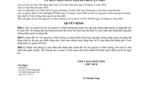 Quyết định 344/QĐ-UBND ủy quyền cho Sở Tài nguyên và Môi trường