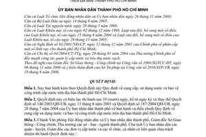 Quyết định 20/2007/QĐ-UBND Quy định cung cấp, sử dụng nước bảo vệ công trình cấp nước địa bàn thành phố Hồ Chí Minh