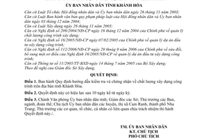 Quyết định 07/2007/QĐ-UBND kiểm tra chứng nhận chất lượng xây dựng công trình