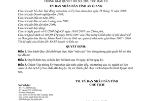 Quyết định 09/2007/QĐ-UBND quy chế phối hợp thực hiện một cửa liên thông giải quyết hồ sơ thủ tục đầu tư