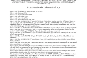Quyết định 22/2007/QĐ-UBND Quy định quy trình giải quyết thủ tục hành chính quản lý dự án đầu tư sử dụng nguồn ngân sách nhà nước thành phố Hà Nội