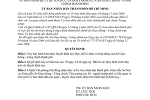 Quyết định 22/2007/QĐ-UBND Quy chế tổ chức hoạt động Sở Giao thông - Công chính thành phố