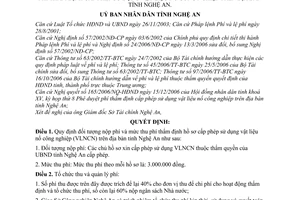 Quyết định 14/2007/QĐ-UBND  đối tượng, mức thu, chế độ thu nộp quản lý phí thẩm định cấp phép sử dụng vật liệu nổ công nghiệp