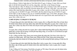 Thông tư 25/2007/TT-BQP hướng dẫn thực hiện chế độ phụ cấp kiêm nhiệm sĩ quan kiêm nhiệm chức danh lãnh đạo đứng đầu cơ quan đơn vị khác
