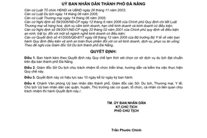 Quyết định 12/2007/QĐ-UBND Quy chế tạm thời xét chọn cơ sở dịch vụ du lịch