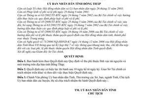 Quyết định 14/2007/QĐ-UBND thu phí lĩnh vực tài nguyên môi trường