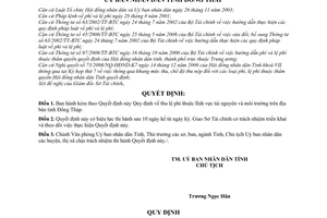 Quyết định 10/2007/QĐ-UBND thu lệ phí lĩnh vực tài nguyên môi trường