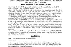 Quyết định 24/2007/QĐ-UBND quy định mức thu, nộp, quản lý sử dụng phí chợ thành phố Hồ Chí Minh