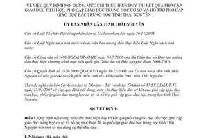 Quyết định 343/2007/QĐ-UBND chi thực hiện phổ cập giáo dục Thái Nguyên