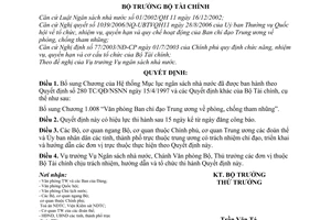 Quyết định 07/2007/QĐ-BTC sửa đổi hệ thống Mục lục Ngân sách nhà nước