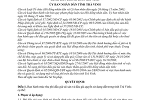 Quyết định 04/2007/QĐ-UBND mức thu phí đấu giá tài sản quyền sử dụng đất tỉnh Trà Vinh
