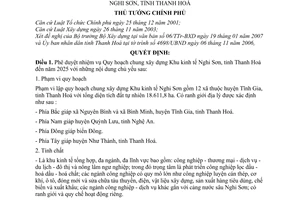 Quyết định 236/QĐ-TTg nhiệm vụ Quy hoạch chung xây dựng Khu kinh tế Nghi Sơn, tỉnh Thanh Hoá