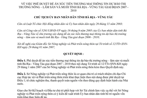 Quyết định 702/QĐ-UBND năm 2007 xúc tiến thương mại thông tin thị trường Bà Rịa