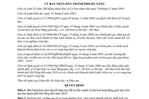 Quyết định 13/2007/QĐ-UBND xã hội hóa giáo dục Đà Nẵng đến 2010