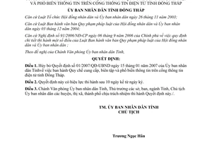 Quyết định 17/2007/QĐ-UBND hủy bỏ quyết định 01/2007/QĐ-UBND Đồng Tháp