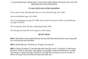 Quyết định 473/2007/QĐ-UBND thực hành tiết kiệm trong sử dụng đất đá vôi Ninh Bình