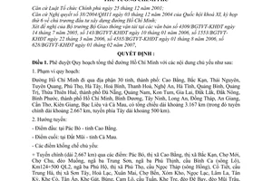 Quyết định 242/QĐ-TTg phê duyệt Quy hoạch tổng thể đường Hồ Chí Minh