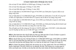 Quyết định 07/2007/QĐ-UBND Bản quy định tạm thời  nhiệm vụ quản lý dự án đầu tư