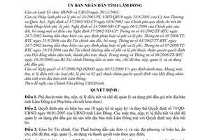 Quyết định 06/2007/QĐ-UBND phê duyệt mức thu, nộp, tỷ lệ điều tiết chế độ quả lý