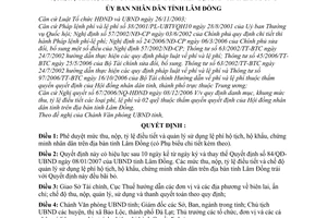 Quyết định 07/2007/QĐ-UBND mức thu, nộp, tỷ lệ điều tiết quản lý sử dụng lệ phí hộ tịch, hộ khẩu, chứng minh nhân dân