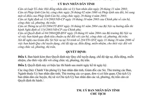 Quyết định 08/2007/QĐ-UBND Quy chế tuyển dụng, chế độ tập sự, điều động
