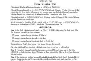 Quyết định 08/2007/QĐ-UBND giá tiêu thụ nước sạch của Công ty cấp thoát nước