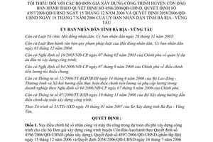 Quyết định 15/2007/QĐ-UBND điều chỉnh hệ số nhân công máy thi công xây dựng Bà Rịa