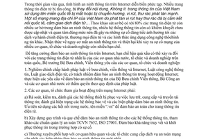Chỉ thị 03/2007/CT-BBCVT tăng cường đảm bảo an ninh thông tin mạng Internet