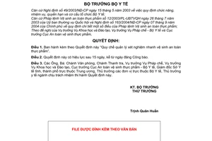 Quyết định 18/2007/QĐ-BYT Quy chế quản lý xét nghiệm nhanh vệ sinh an toàn thực phẩm