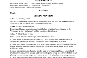 Decree of Government No.29/2007/ND-CP of February 27, 2007 on the management of urban architecture