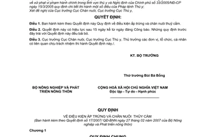 Quyết định 17/2007/QĐ-BNN Quy định điều kiện ấp trứng chăn nuôi thuỷ cầm